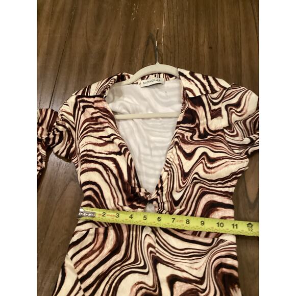 Revolve NICHOLAS Michelle Long Sleeve Twist Front Maxi Midi Dress V neck 2 - Picture 5 of 14